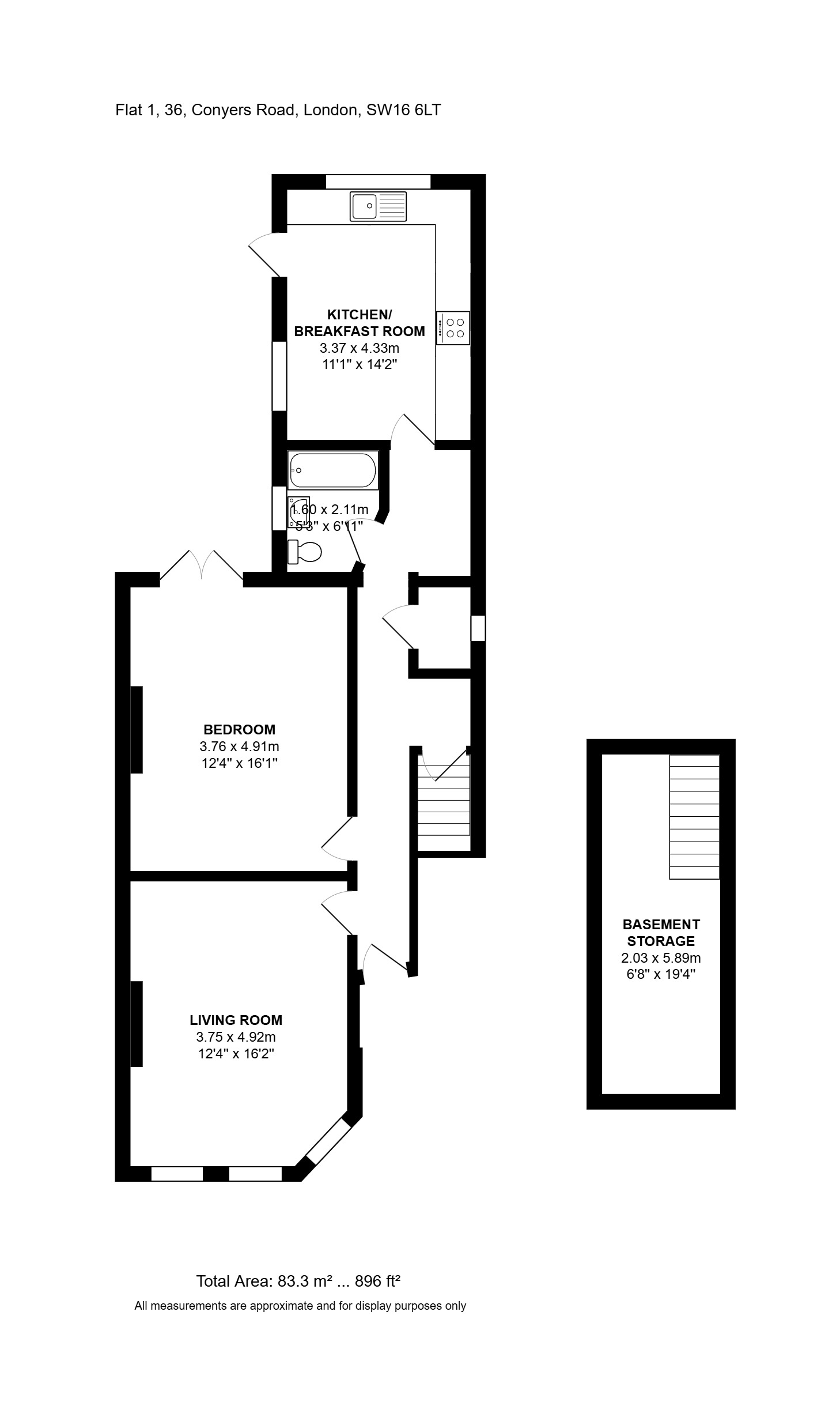 Flat 1, 36, Conyers Road, London, SW16 6LT (1)