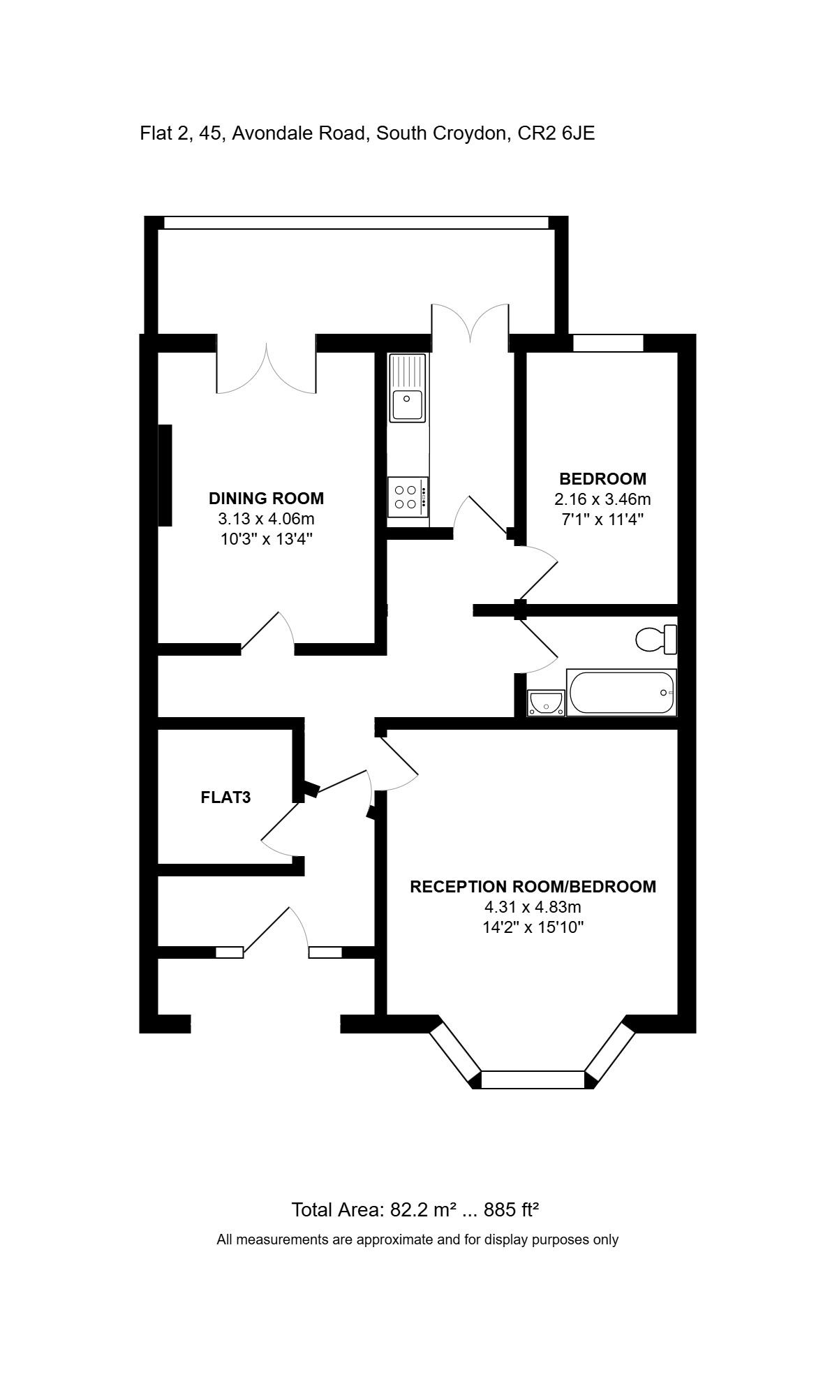 Flat 2, 45, Avondale Road, South Croydon, CR2 6JE