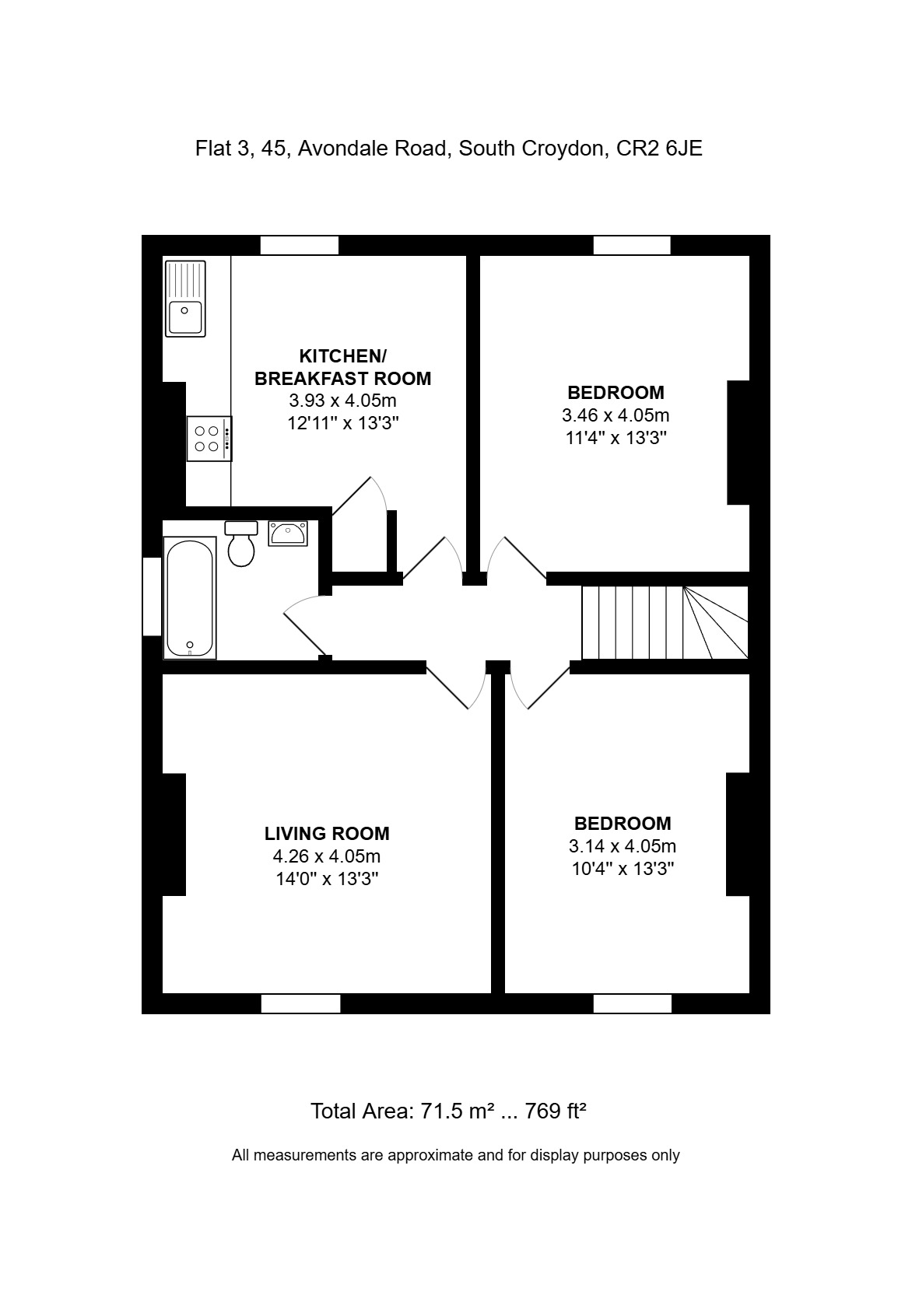 Flat 3, 45, Avondale Road, South Croydon, CR2 6JE